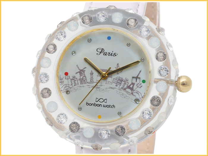 ボンボンウォッチ bon bon watch 未使用 BonBon Watch ボンボンウォッチ マルチカラー クリスタル ピンク
